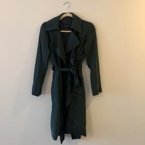 CLUB MONACO forest green trench coat